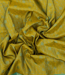 Olive Green Handloom Kanchipuram Silk Saree With Meena Floral Motifs-KA14756