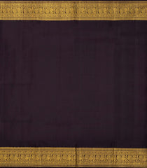 Magenta Handloom Korvai Kanchipuram Silk Saree With Black Temple Border-KA14376