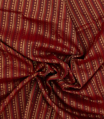 Maroon Handloom Kanchipuram Silk Saree With Floral Stripes-KA13669