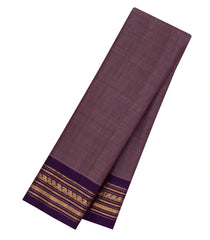 Lilac Handloom Gadwal Silk Cotton Saree With Stripes -GA0267