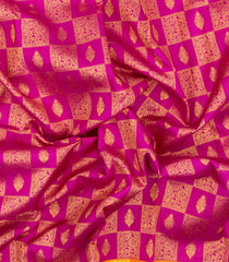 Pink Handloom Korvai Kanchipuram Silk Saree With Floral Zari Motifs-KA16728