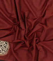 Crimson Woven Chirala Cotton Saree With Printed Floral Motifs-CR1355