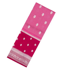 Pink Woven Banarasi Poona Silk Saree With Checks & Buttas-BP1012