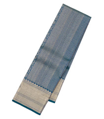 Peacock Blue Handloom Kanchipuram Silk Saree With Annam Motifs-KA14275