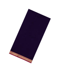 Dark Purple Handloom Maheswari Silk Cotton Saree With Zari Border-SC4160