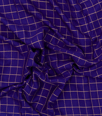 Blue Woven Mysore Silk Saree With Zari Checks & Contrast Border-MS3379