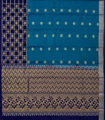 Blue Handloom Soft Silk Saree With Annam Buttas