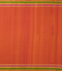 Yellow Handloom Kanchipuram Silk Saree With Stripes & Contrast Border-KA14823
