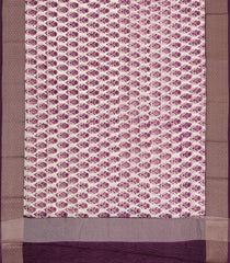 Lilac Printed Chanderi Cotton Saree With Zari Border-CC1512