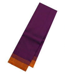 Dark Purple Handloom Korvai Kanchipuram Silk Saree With Thread Work Border-KA15702