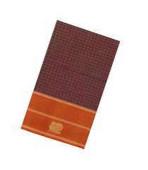 Dusty Pink Handloom Silk Cotton Saree With Zari Checks-SC4078