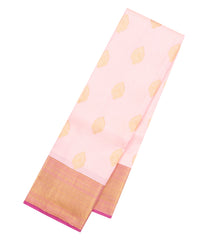 Baby Pink Handloom Kanchipuram Silk Saree With Floral Buttas-KA16324