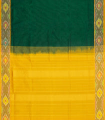 Dark Green Handloom Silk Cotton Saree With Tie & Dye Border-SC4647