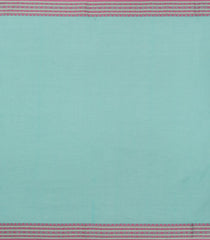 Turquoise Handloom Bengal Cotton Saree With Floral Buttas-BG1774