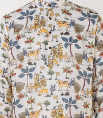 Natural Mid Length Kurta with Van tara print -EW1098