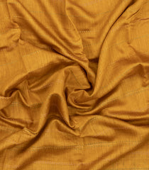 Mustard Printed Tussar Silk Saree With Floral Motifs In Border-TU3685