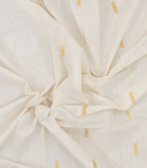 Off White Handloom Kerala Cotton Saree With Floral Buttas-KEC1043