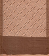 Peach Woven Tussar Silk Saree With Floral Motifs-TU3153