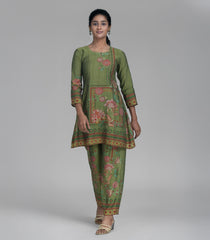 Sage Green Floral Print Co-ord Set-CO5005