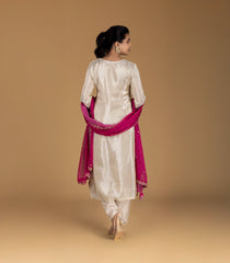 Off-White and Pink embroidered Kurta Set-RC5623