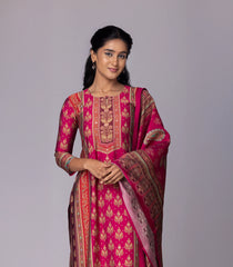 Pink Printed Festive Kurta Set-RC5583