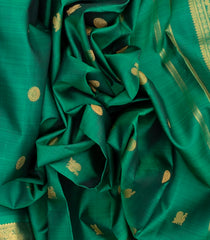 Sea Green Handloom Kanchipuram Silk Saree With Annam Buttas-KA12387