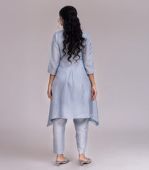 Ice Blue Embroidered Co-Ord Set-CO5007