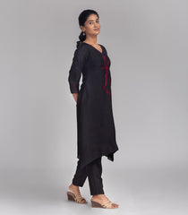 Black & Red embroidered Kurta Set-CO5008