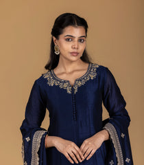 Navy blue Embroidered Festive Kurta Set-RC5617