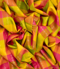 Multi Colour Handloom Soft Silk Saree With Checks & Buttas-SO3959