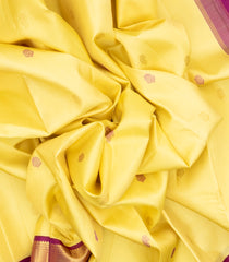 Light Yellow Handloom Korvai Kanchipuram Silk Saree With Buttas-KA12273