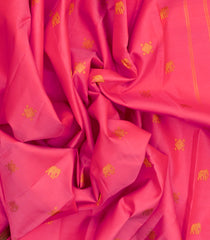 Peach Handloom Kanchipuram Silk Saree With Elephant Buttas-KA12389