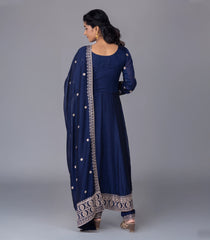 Navy Blue Festive Embroidered Anarkali Se-RC5600