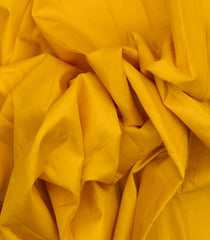 Yellow Handloom Kanchipuram Silk Saree With Striped Border-KA12400
