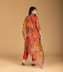 Rust Orange printed Casual Kurta Set-RC5619