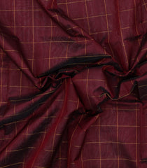Maroon Handloom Silk Cotton Saree With Zari Checks & Contrast Border-SC4728