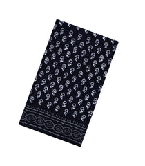 Black Printed Jaipur Cotton Saree With Floral Motifs-JC1612