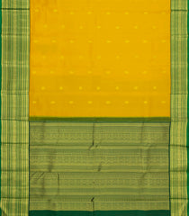 Mustard Handloom Korvai Kanchipuram Silk Saree With Gandaberunda Kanchipuram Butta Silk Sarees-KA16575