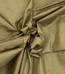 Shadow Green Woven Tussar Silk Saree With Mango Motifs & Zari Border-TU3526