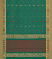 Green Woven Rasipuram Cotton Saree With Meena Buttas-RA2574