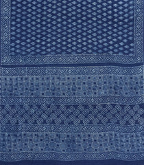 Indigo Printed Jaipur Cotton Saree With Border-JC1836