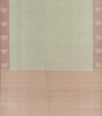Cardamom Green Woven Art Tussar Silk Saree With Printed Floral Motifs-BL4840