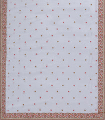 White Woven Synthetic Blended Saree With Embroidered Motifs-EN2040