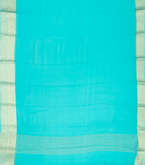 Turquoise Woven Mysore Silk Saree With Zari Border-MS3060