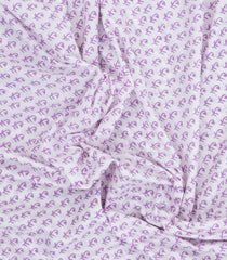 Lavender Printed Jaipur Cotton Saree With Floral Motifs-JC1669
