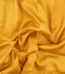 Mustard Handloom Korvai Kanchipuram Silk Saree With Diagonal Zari Stripes-KA16603