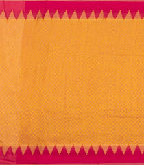 Yellow Printed Synthetics Dola Tissue Body With Temple Border -BL5228