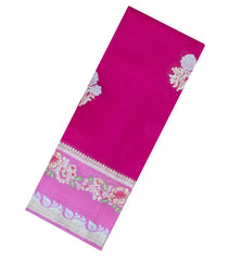 Pink Woven Banarasi Poona Silk Saree With Buttas & Contrast Meena Border-BP1034