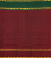 Black Handloom Kanchipuram Silk Saree With Checks & Ganga Jamuna Border -KA13814