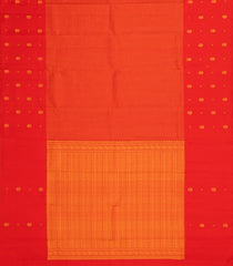 Red Handloom Kanchipuram Silk Saree With Zari Stripes-KA13723